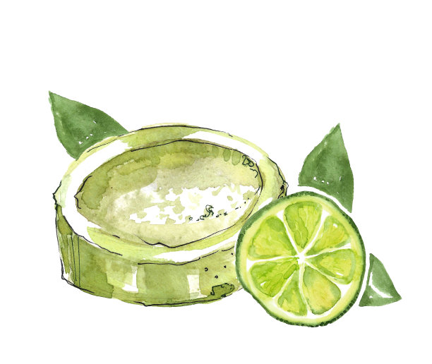 一块椭圆形的绿色肥皂，背景是绿色的圆形石灰图片下载