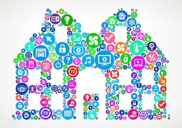 家居自动化技术图标模式图片下载