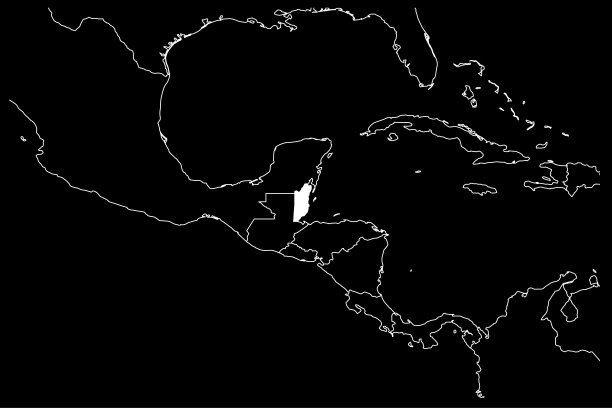 伯利兹地图南美洲黑色背景图片下载