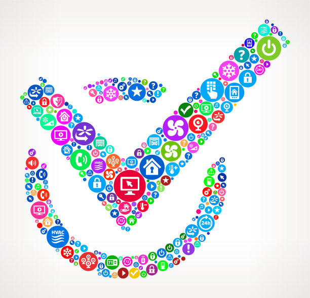 勾选标记家庭自动化技术图标模式图片下载