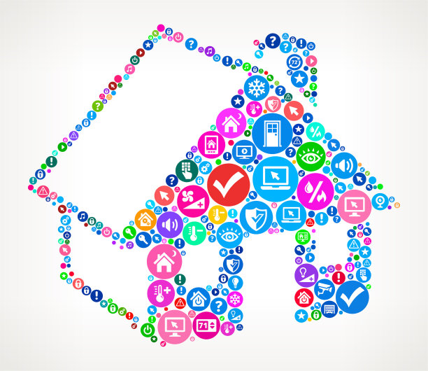 家居自动化技术图标模式图片下载