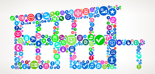 构建家庭自动化技术图标模式图片下载