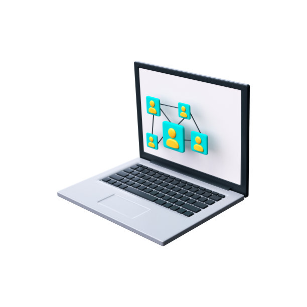 一群人，朋友或工作团队。笔记本电脑屏幕上的社交联系。3d渲染库存照片图片下载