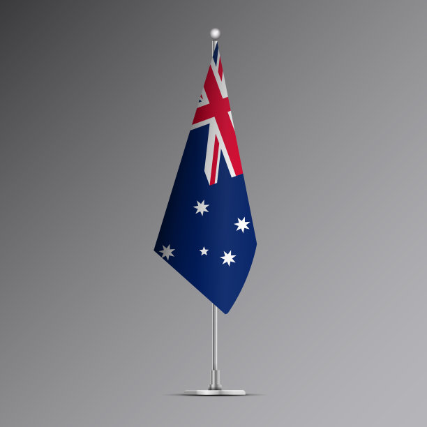 三维现实的旗帜上的钢杆澳大利亚图片下载