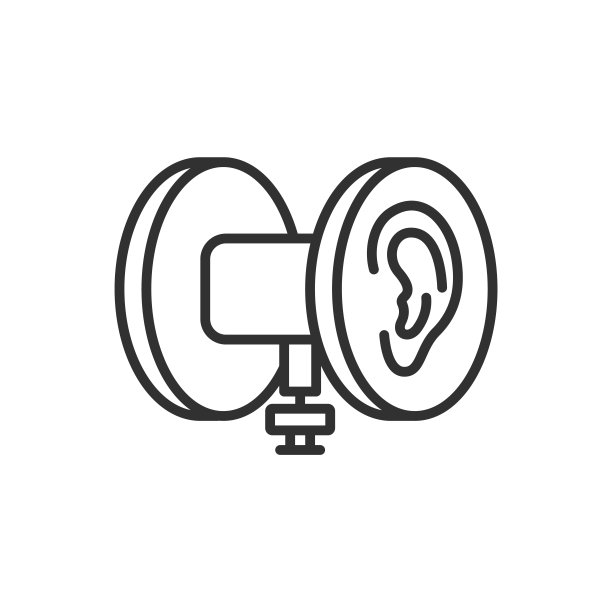 用于asmr的双目麦克风，线性图标。线条可编辑的笔画图片下载