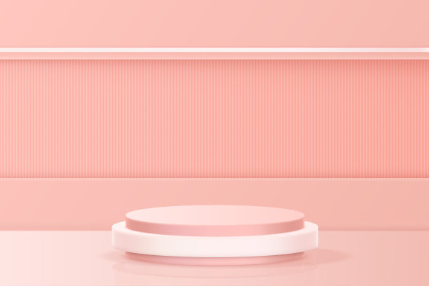 粉红色背景上有木图案的洋红色讲台图片下载