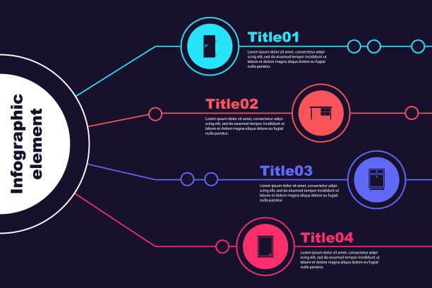 设置闭门，办公桌，家具床头柜和图片。业务信息图表模板。向量图片下载