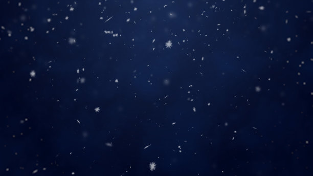 白色的雪花在一个蓝色的背景无缝循环。下雪，暴风雪，现实的雪从上到下乱落。抽象节日梯度新年，圣诞背景。8k壁纸4k屏保。2 k的决议。图片下载