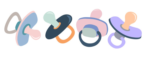 可爱的婴儿奶嘴矢量集图片下载