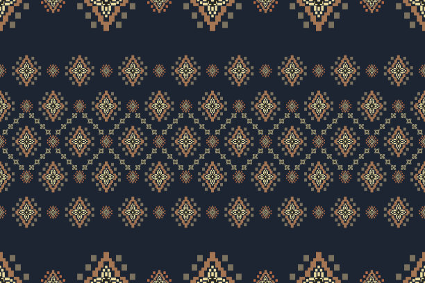 纳瓦霍部落矢量无缝模式。印第安人的装饰品。西南民族装饰风格。波西米亚几何装饰。矢量无缝模式。墨西哥毛毯，地毯。编织地毯插图。图片下载