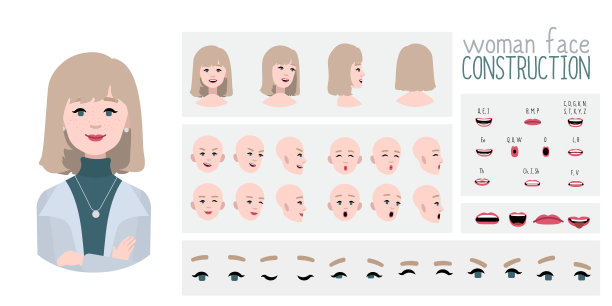 商业女性化身创作适合动画。图片下载