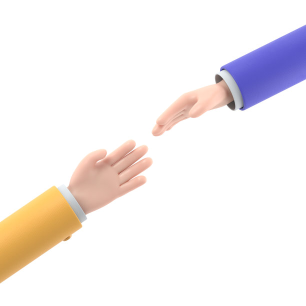 卡通手势图标模型。上帝的援助之手。手势手势的概念。白色背景的3D渲染。图片下载