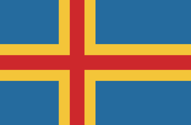 阿兰国旗。标准尺寸。官方比例。长方形的旗帜。标准颜色。国旗图标。数码插图。电脑插图。矢量插图。图片下载