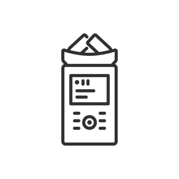 专业的录音机。语音记录器，线性图标。线条可编辑的笔画图片下载