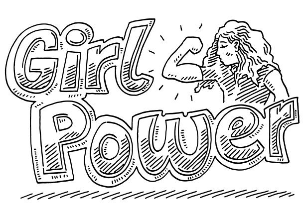 女孩力量文本坚强的女人绘画图片下载