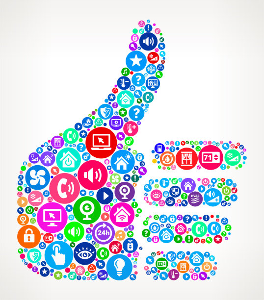 为家庭自动化技术图标模式点赞图片下载