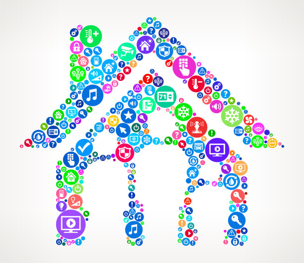 家庭家居自动化技术图标模式图片下载