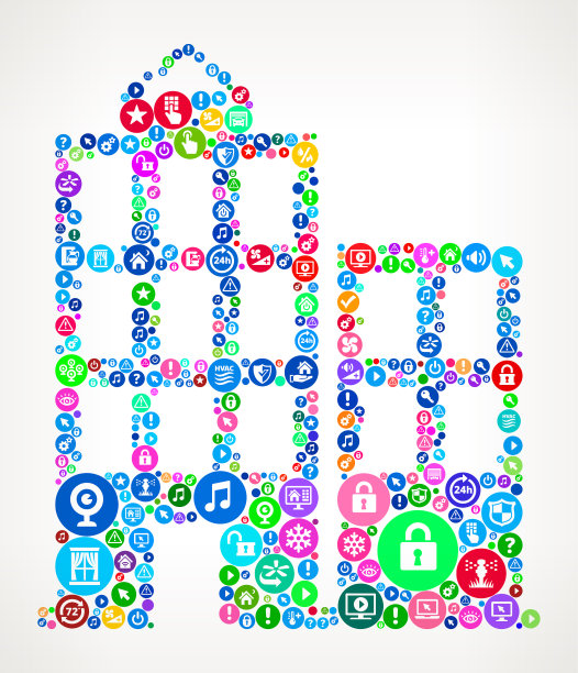 构建家庭自动化技术图标模式图片下载