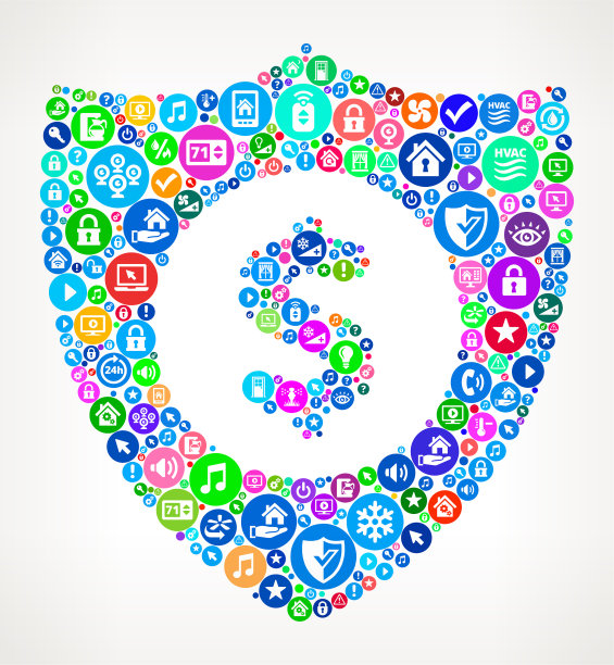 金钱安全家庭自动化技术图标模式图片下载