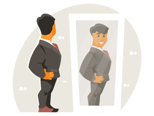 商人照镜子图片下载