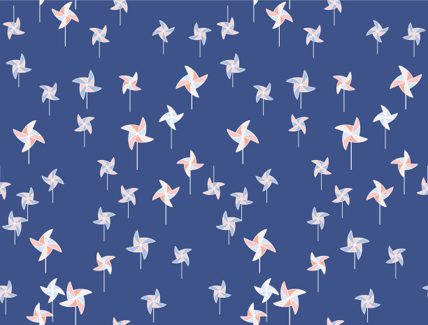 日本可爱的手握风车矢量无缝模式图片下载