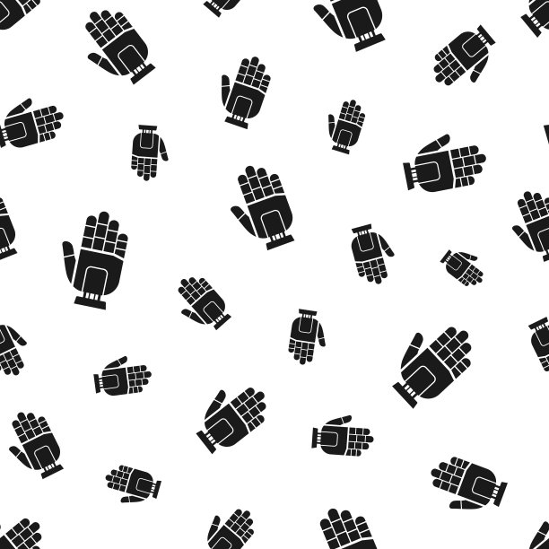 机器人的手。无缝模式。白色背景的图标图片下载