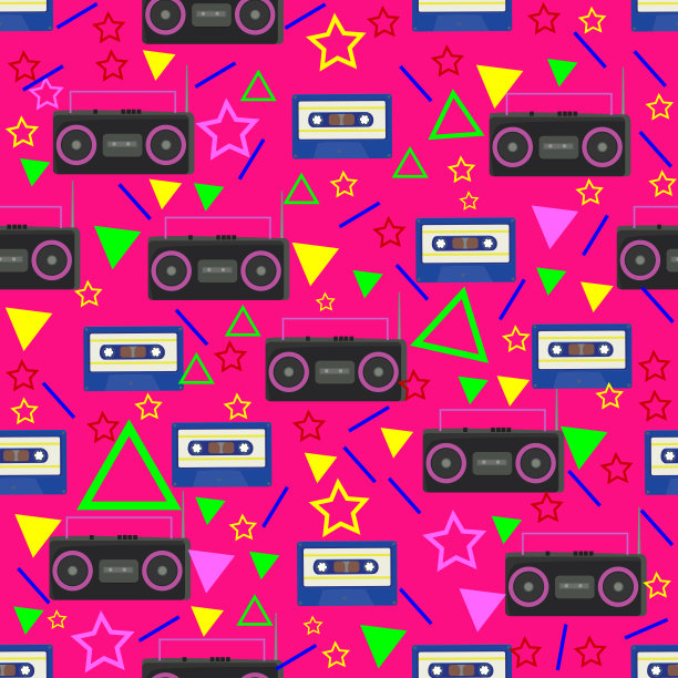 90年代元素无缝花纹图片下载