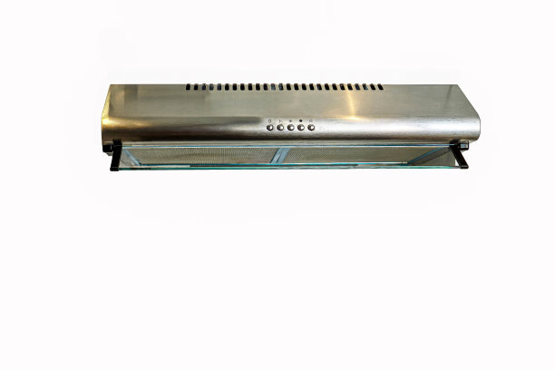 孤立的图片壁挂式排气罩的家庭厨房在白色背景。图片下载