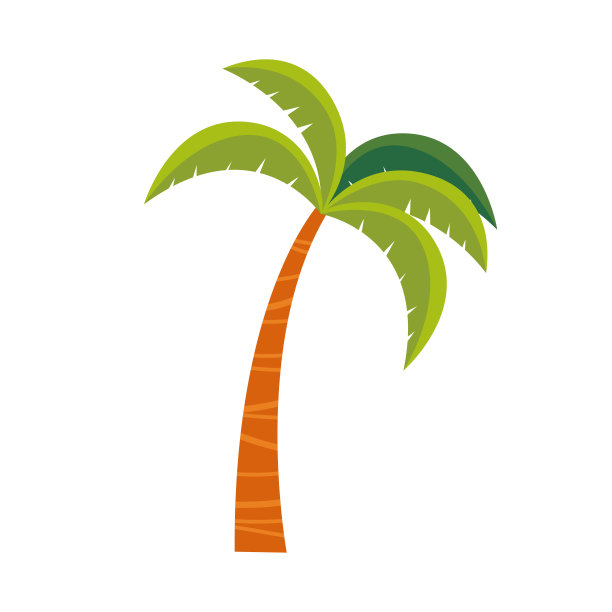 棕榈树插图在白色的背景图片下载