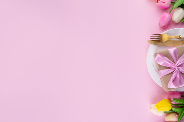 母亲节餐桌布景背景图片下载