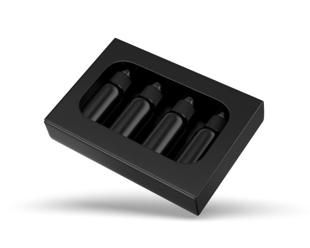 化妆品瓶与标签和硬盒，模拟模板。图片下载