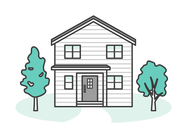 一个现代和时尚的独立住宅的插图图片下载