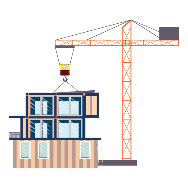 模块家以起重机为背景图片下载