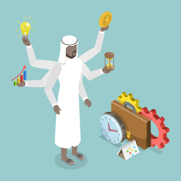 多任务的三维等距平面矢量概念说明图片下载