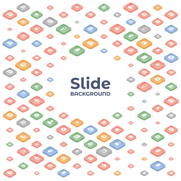 抽象背景与等距图标图片下载