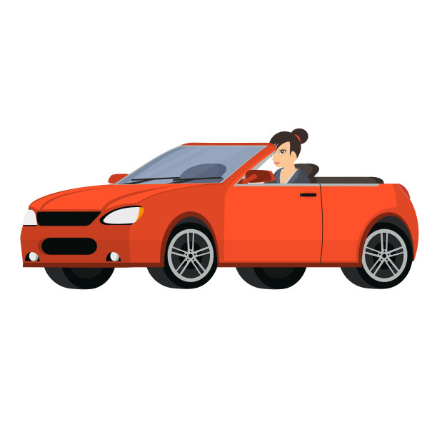 开敞篷车的女人。车图片下载