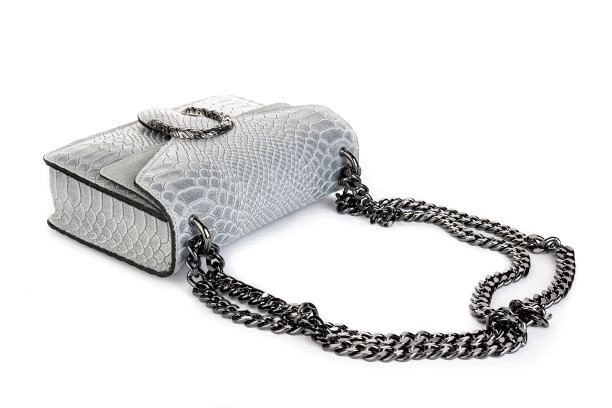 包离合器孤立的白色时尚皮革图片下载