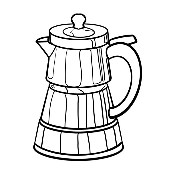 白色背景上的咖啡壶特写图片图片下载