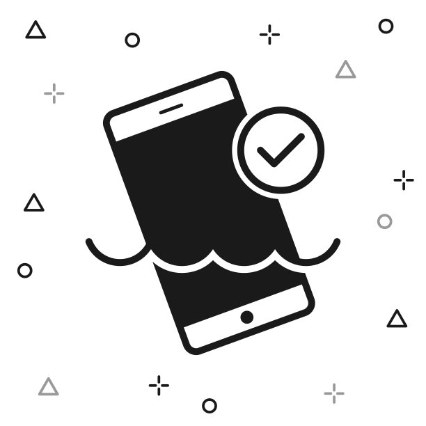 防水智能手机。白色背景图标图片下载