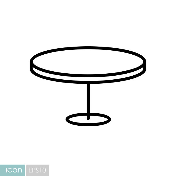 圆桌矢量图标。家具的迹象图片下载
