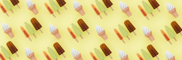 冰淇淋和棒棒糖的3d渲染图片下载