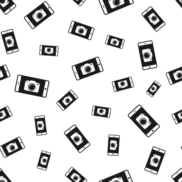 带摄像头的智能手机。无缝模式。白色背景的图标图片下载