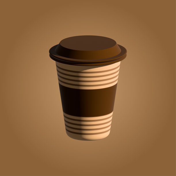 咖啡包装在一个3D纸杯图片下载