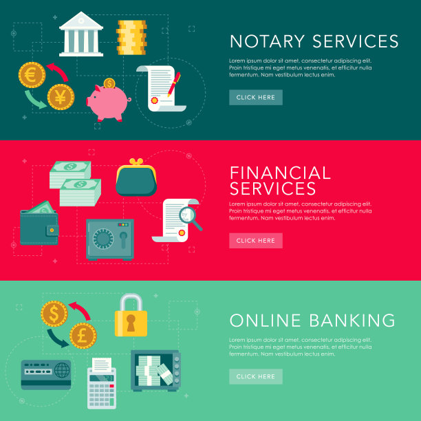 财务平面设计网站横幅集图片下载