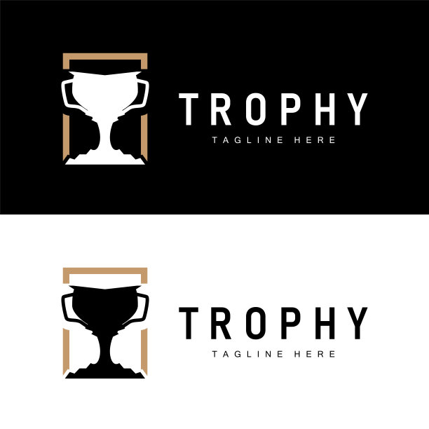 冠军杯奖杯标志插画奖得主模板设计图片下载