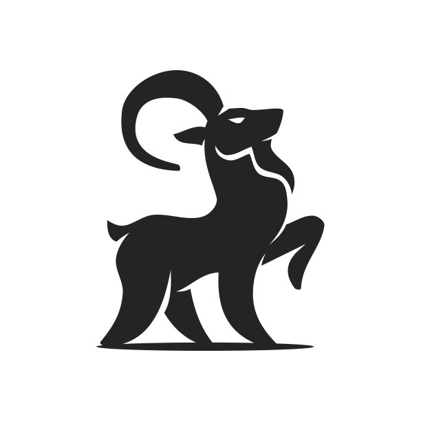 山羊标志模板隔离。品牌的身份。图标抽象矢量图形图片下载