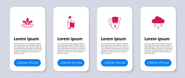 集云与雨，水壶过滤器，瓶装水杯和滴。业务信息图表模板。向量图片下载