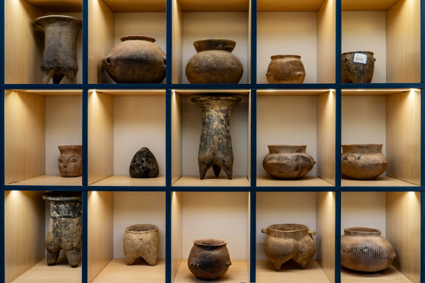 一排排的中国普洱茶陈列着。普洱茶原产于云南高原地区。图片下载