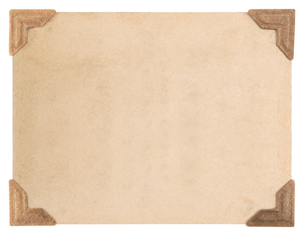 旧照片卡与角隔离在白色背景。复古风格相框图片下载