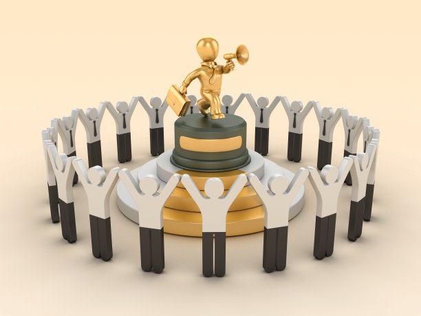 带扩音器的跑商，带象形文字的人，团队合作图片下载